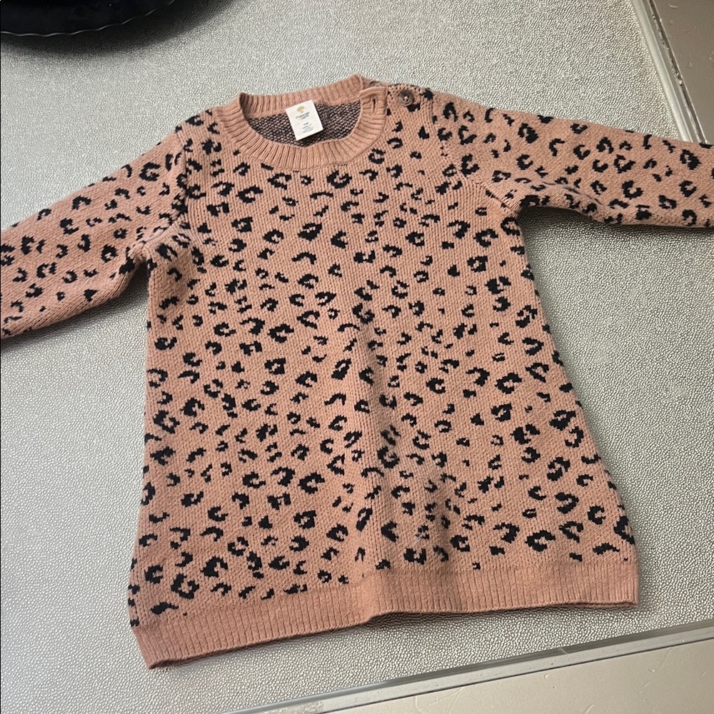 Neiman Marcus Kids Leopard Sweater - Pink and Black
